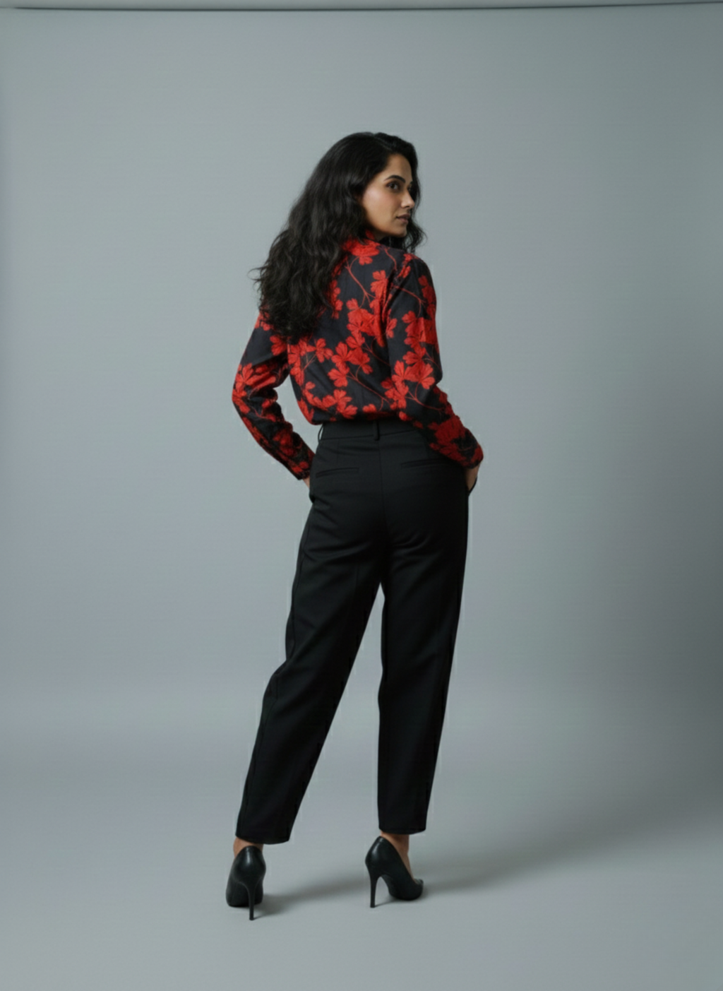 Full Sleeve Leaf Print cotton shirt Dark Autumn - Casual and office wear for women