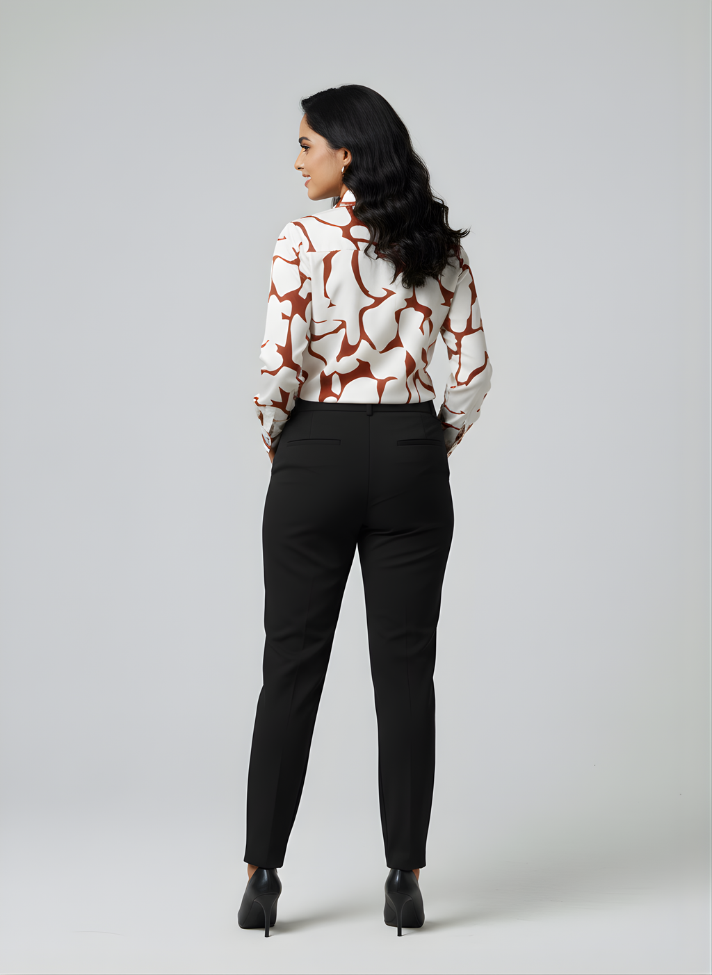 Full Sleeve Soft Rayon shirt Artfully Abstract - Causal and office wear for women