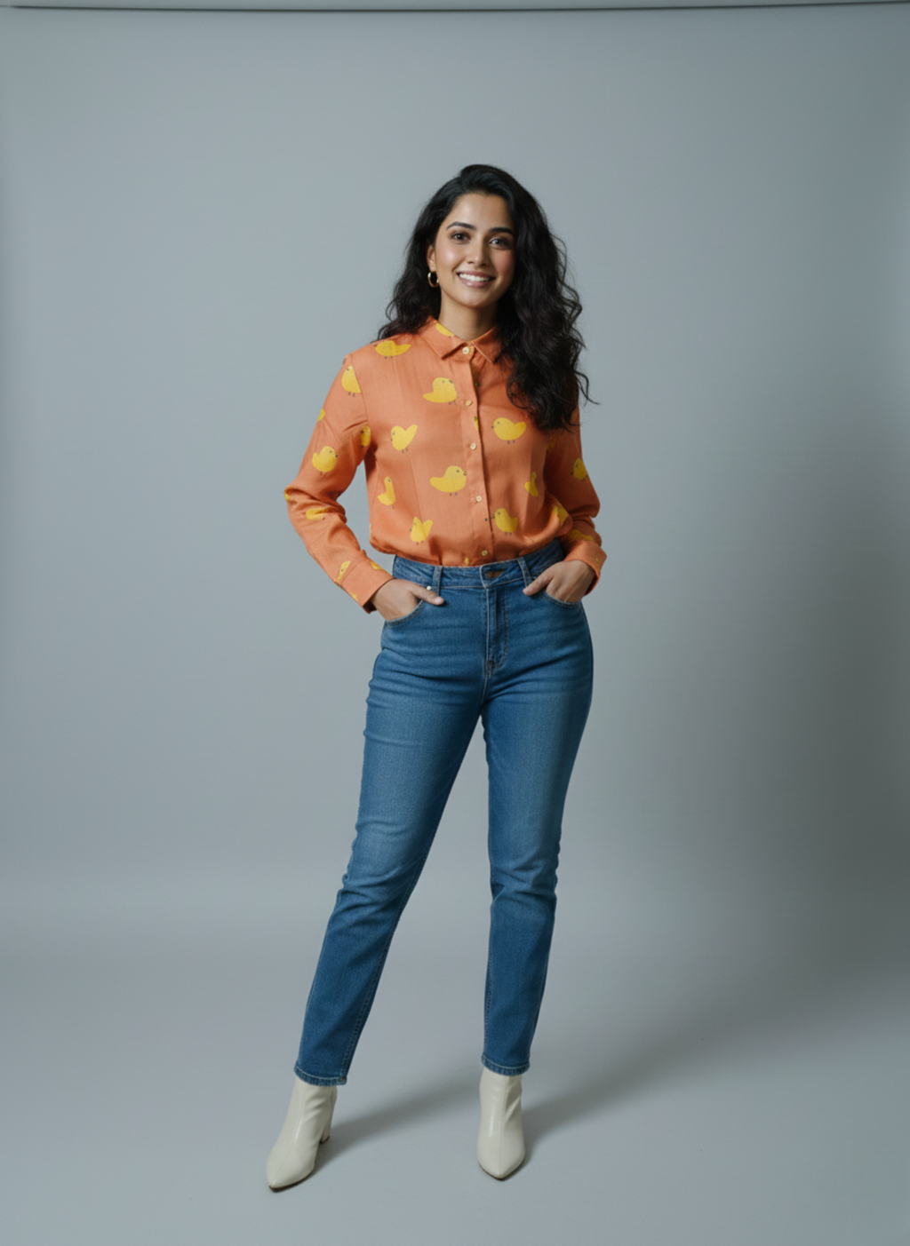 Full sleeve shirt printed cotton shirt for women Tweet Me Not- Casual and office wear