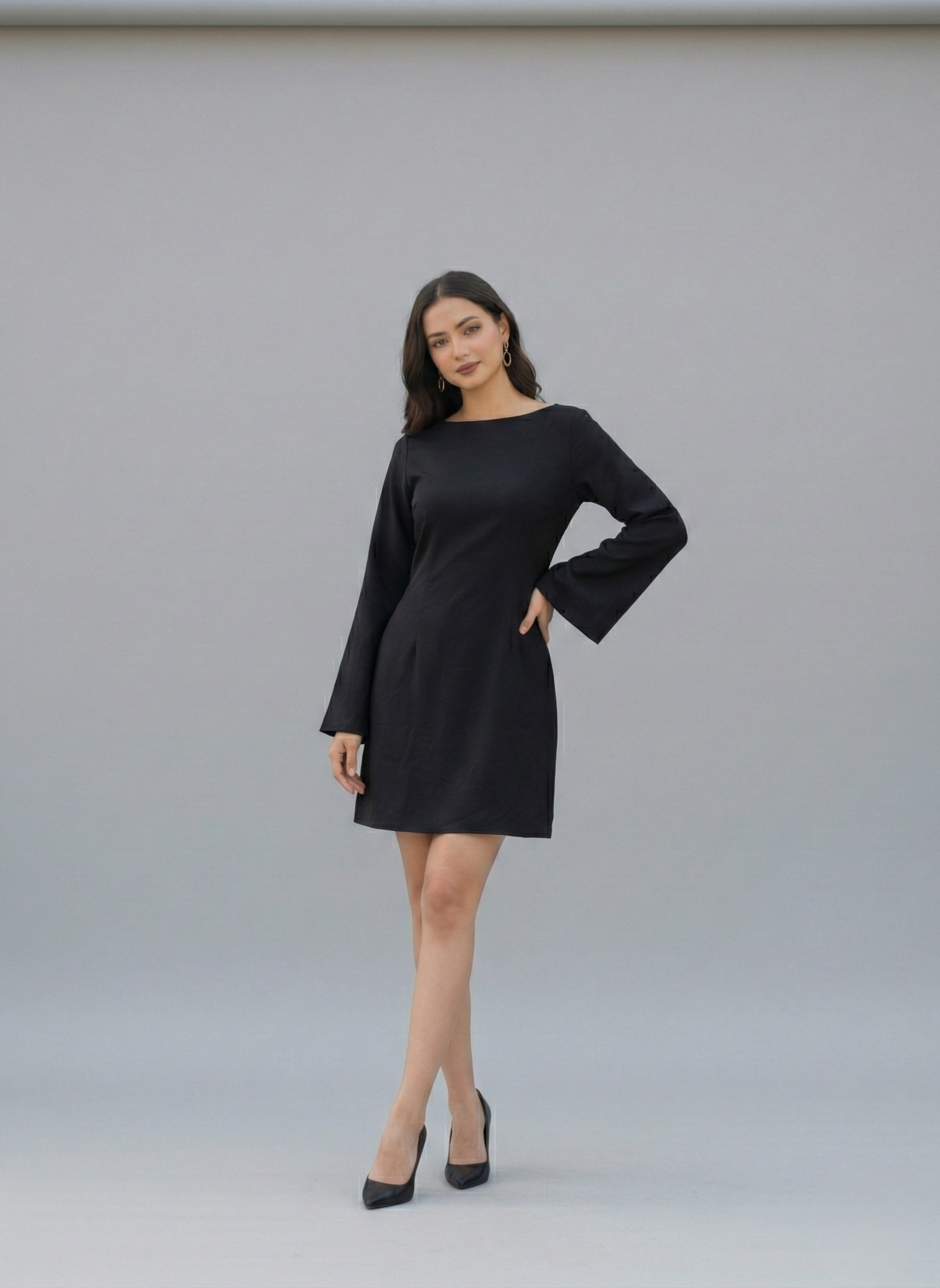 Gray Parrot Back Cowl Dress For Women