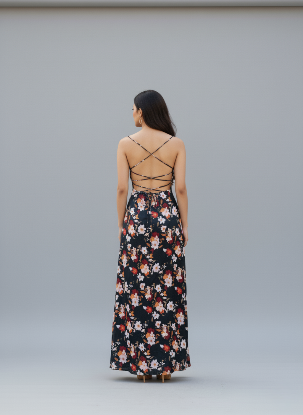 Green slip dress Phoenix Flora - Party wear dress for women
