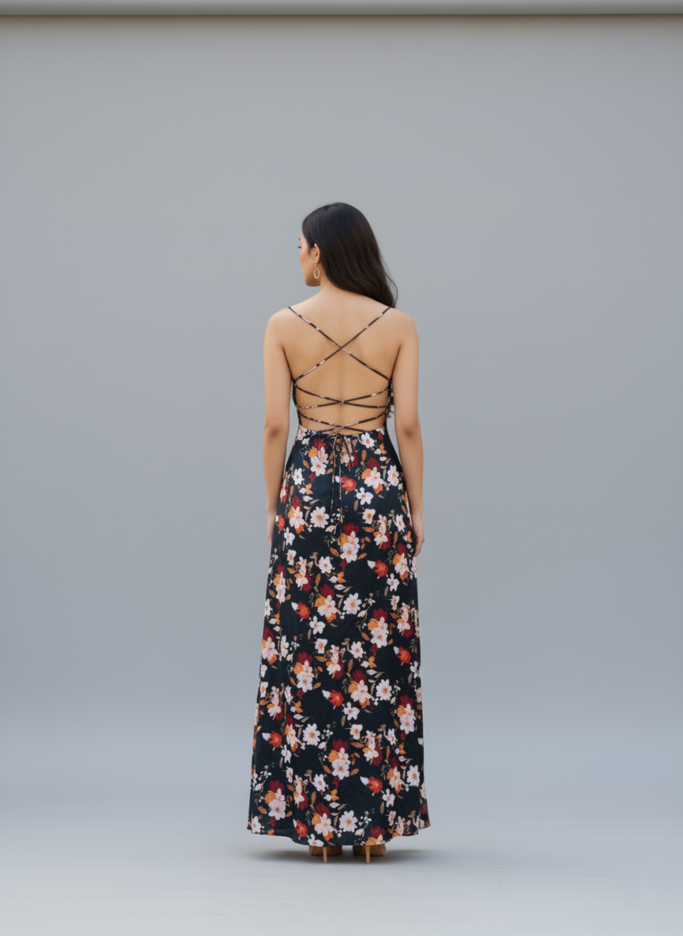 Green slip dress Phoenix Flora - Party wear dress for women
