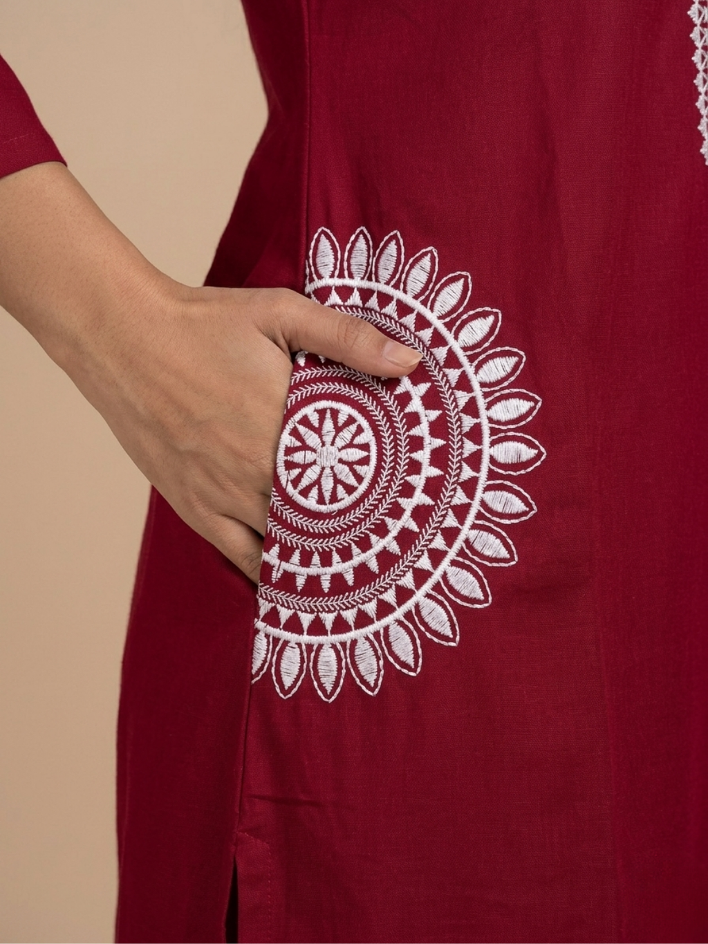 Thread line two-piece kurta Aarna  - Office wear ethnic kurti set