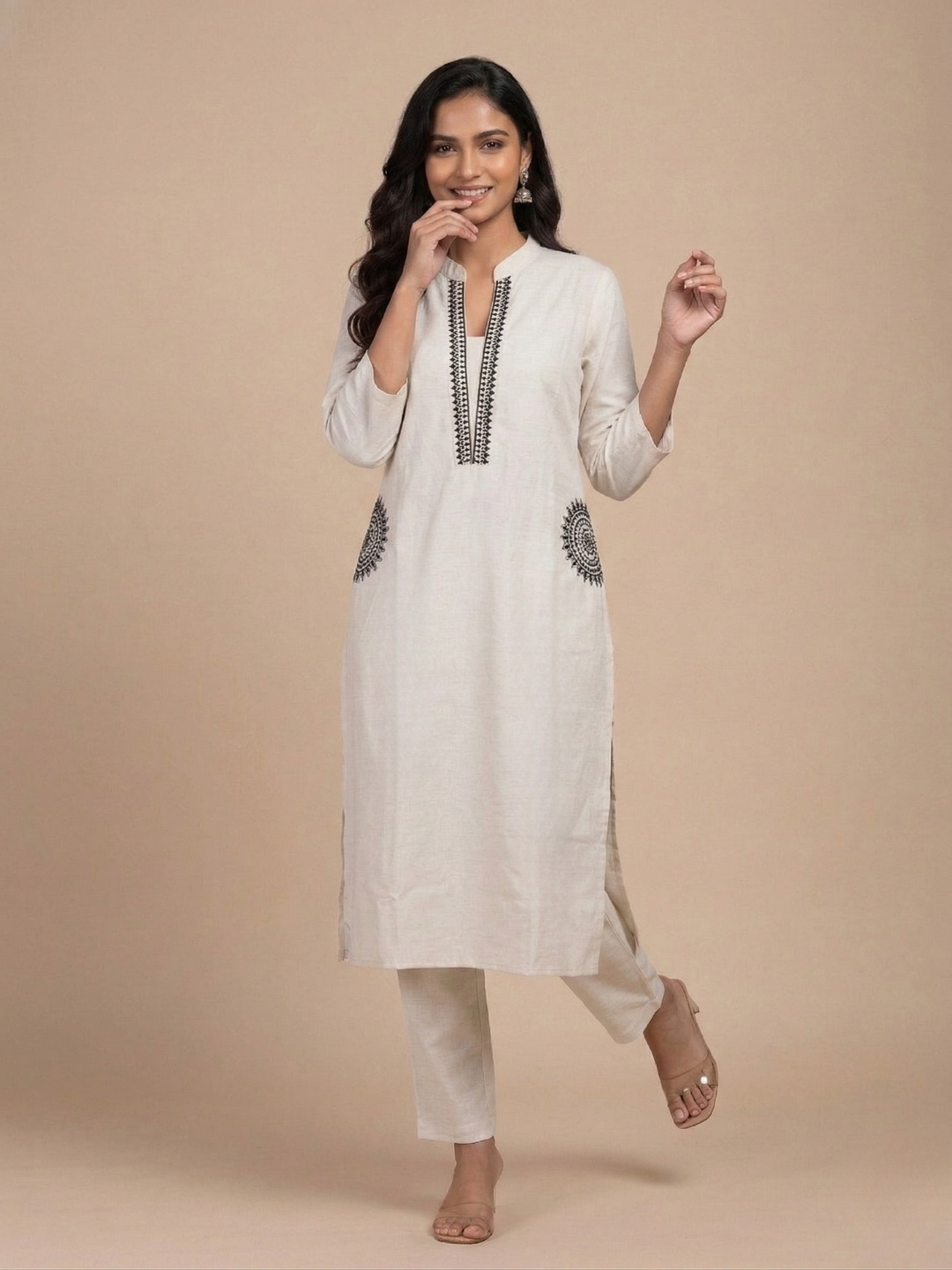 Thread line two-piece kurta Ivora  - Festive wear ethnic kurti