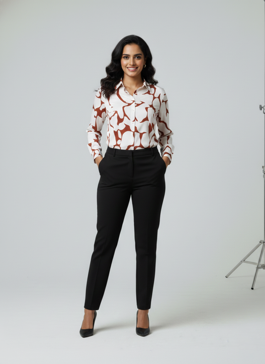 Gray Parrot Artfully Abstract – Women's Full Sleeve Soft Rayon Shirt