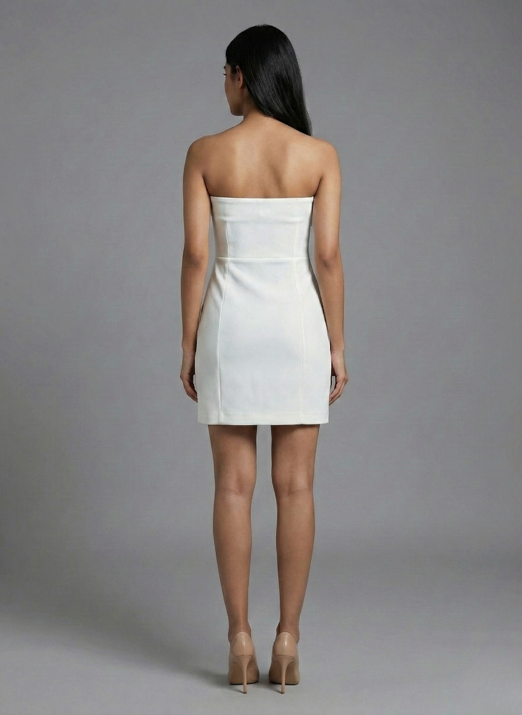 White strapless mini dress - Party wear dress for women