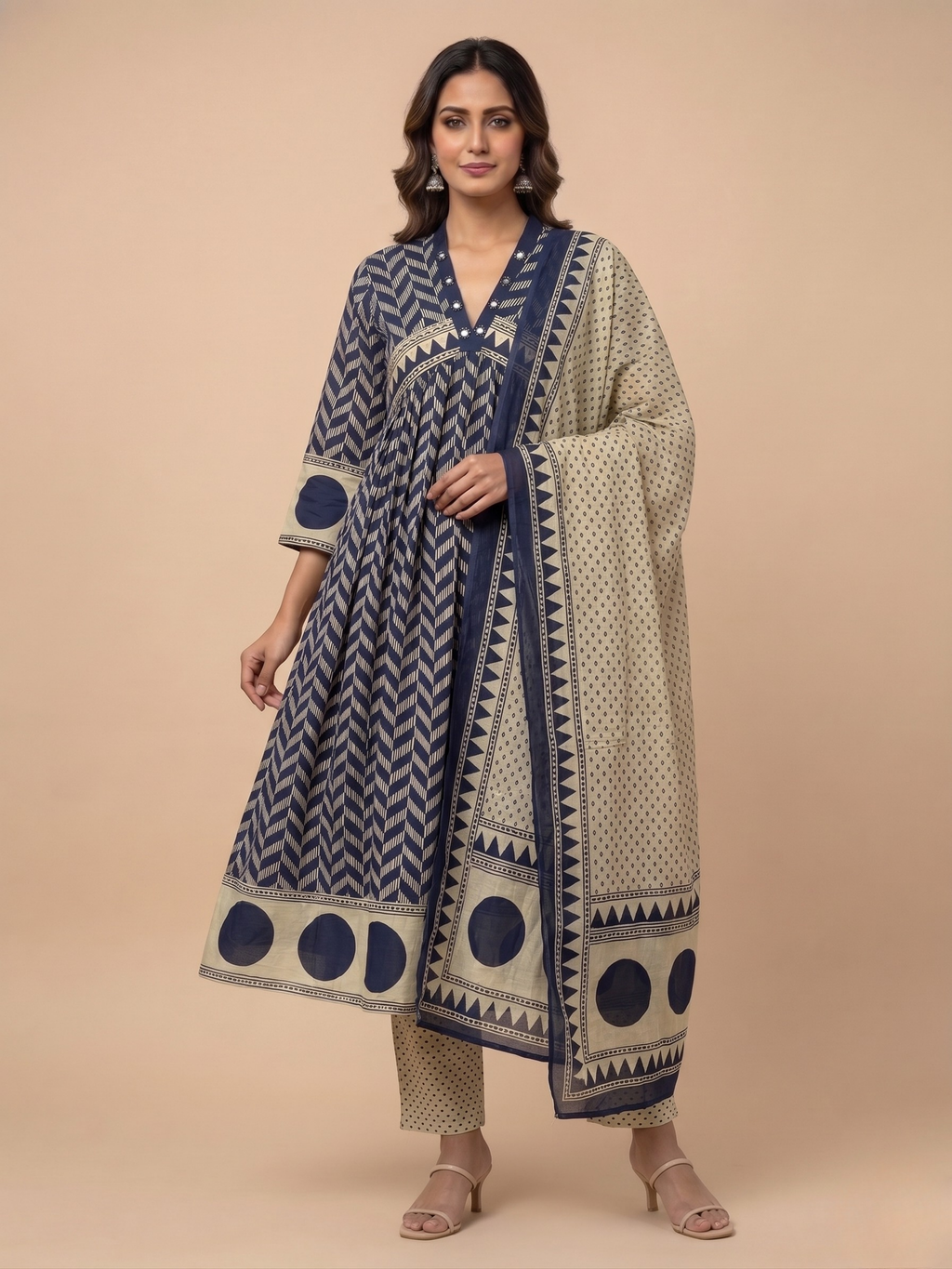 Cotton Kurta Set for women Indigo Whisper  - Ethnic and festive wear kurta