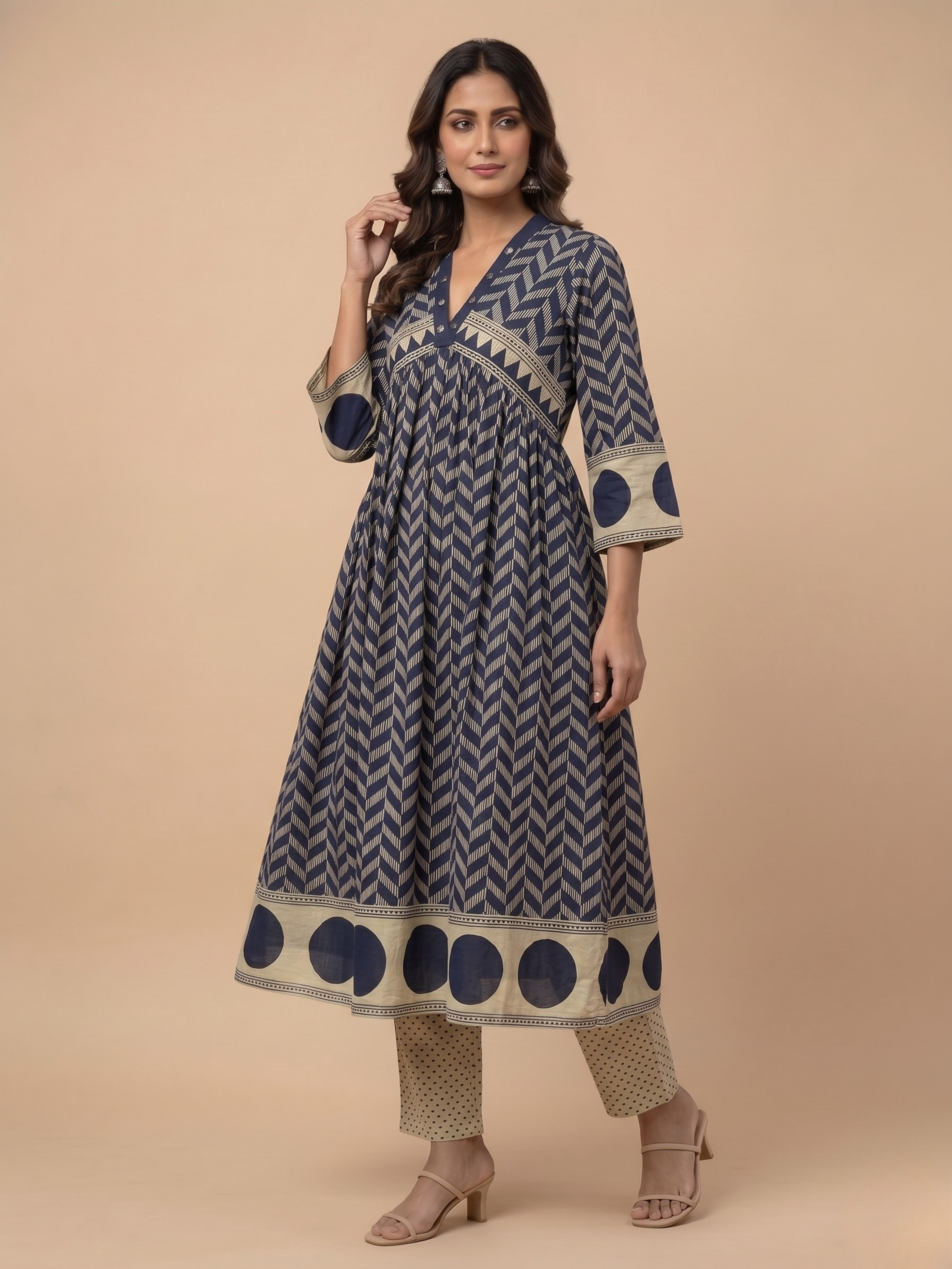 Cotton Kurta Set for women Indigo Whisper  - Ethnic and festive wear kurta