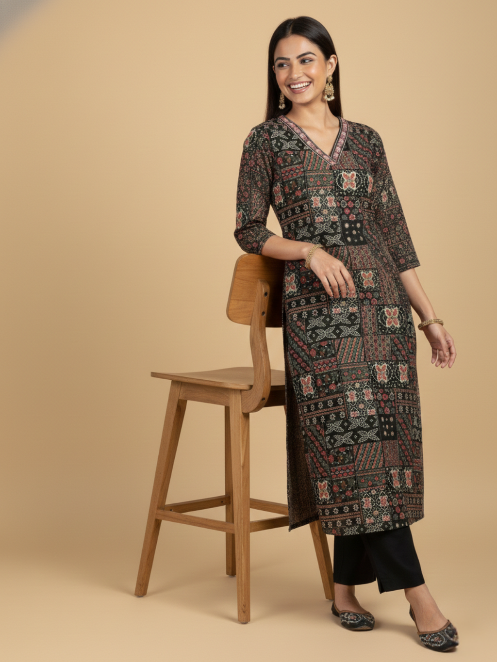 Prakriti Heritage Straight Kurta Set (2-Piece) by Gray Parrot