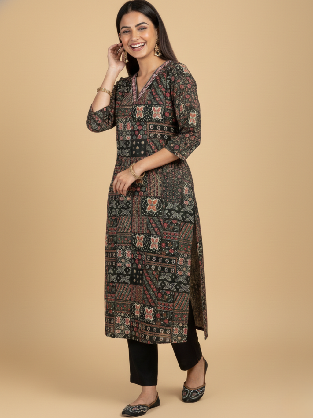 Prakriti Heritage Straight Kurta Set (2-Piece) by Gray Parrot
