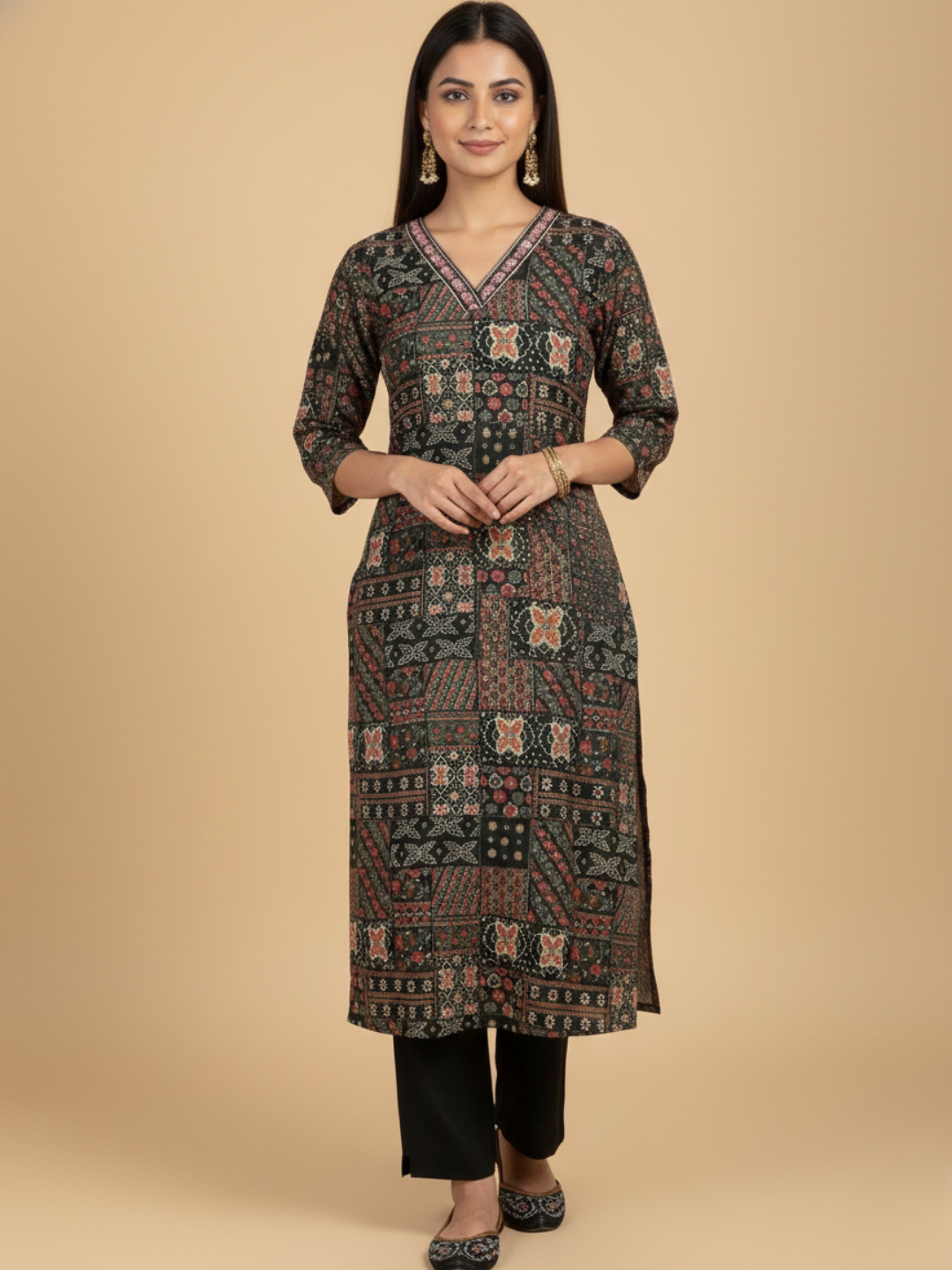 Prakriti Heritage Straight Kurta Set (2-Piece) by Gray Parrot