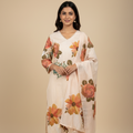 Rochira Ivory Straight Kurta Set (3-Piece) by Gray Parrot