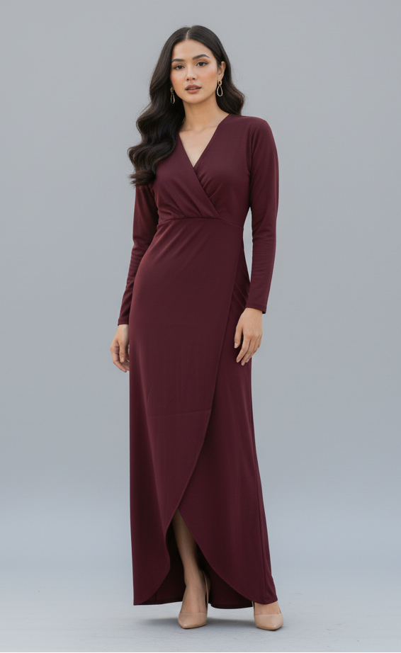 Gray Parrot Velvet Vow Full Sleeve Bodycon Dress for women