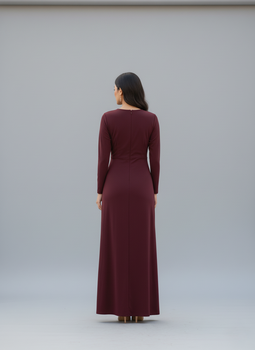 Gray Parrot Velvet Vow Full Sleeve Bodycon Dress for women